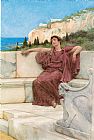 Sir Lawrence Alma-tadema Famous Paintings - A Female Figure Resting